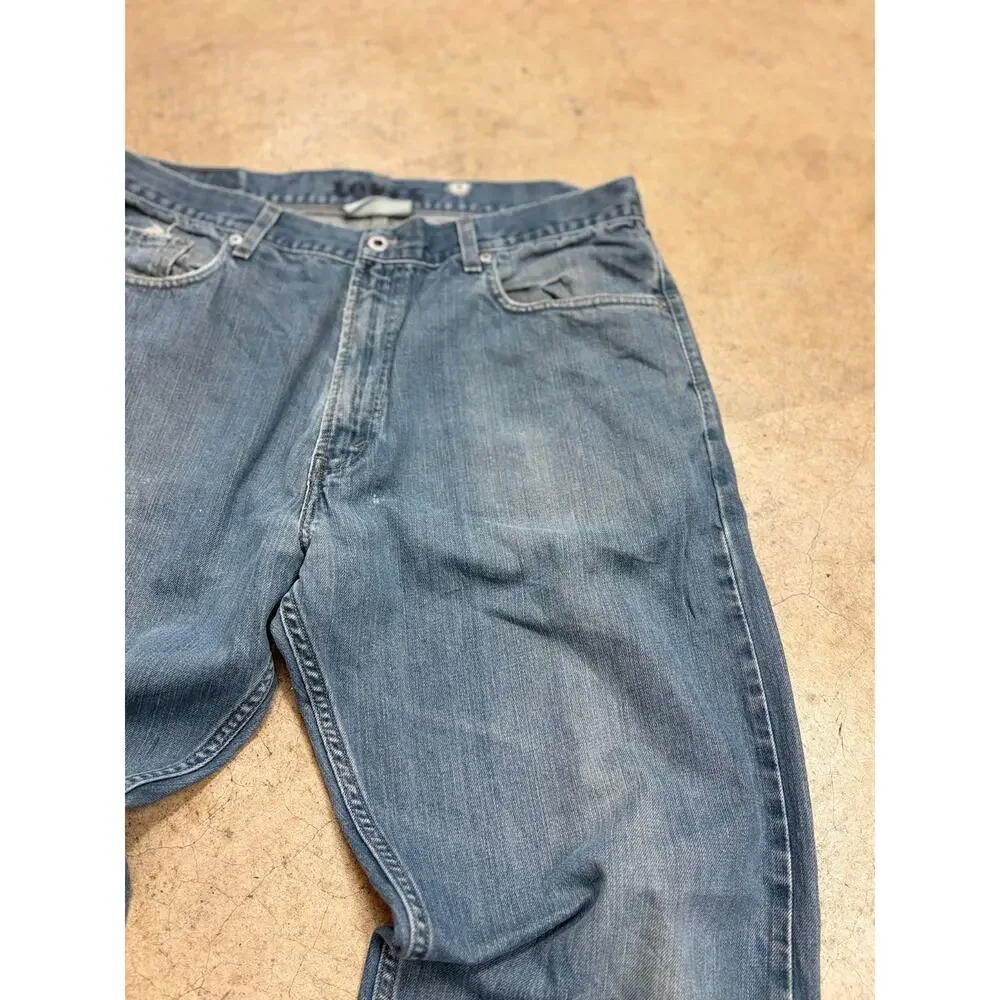VTG 1997 Levi's 569 Loose Fit Skater Jeans Baggy Thrashed Paint Splatter 36x28